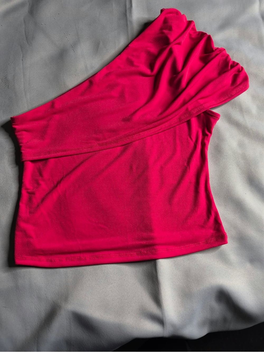 Urban Outfitters Fuchsia One-Shoulder Crop Top